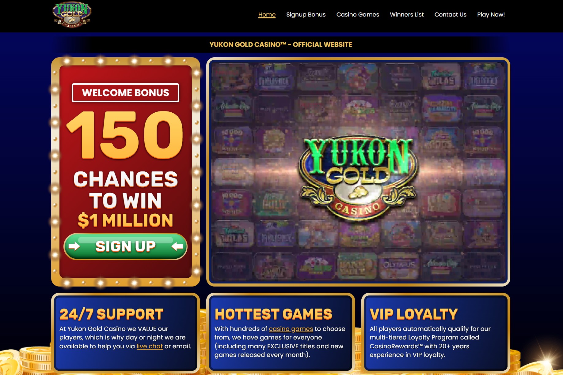 Yukon Gold Casino - official website